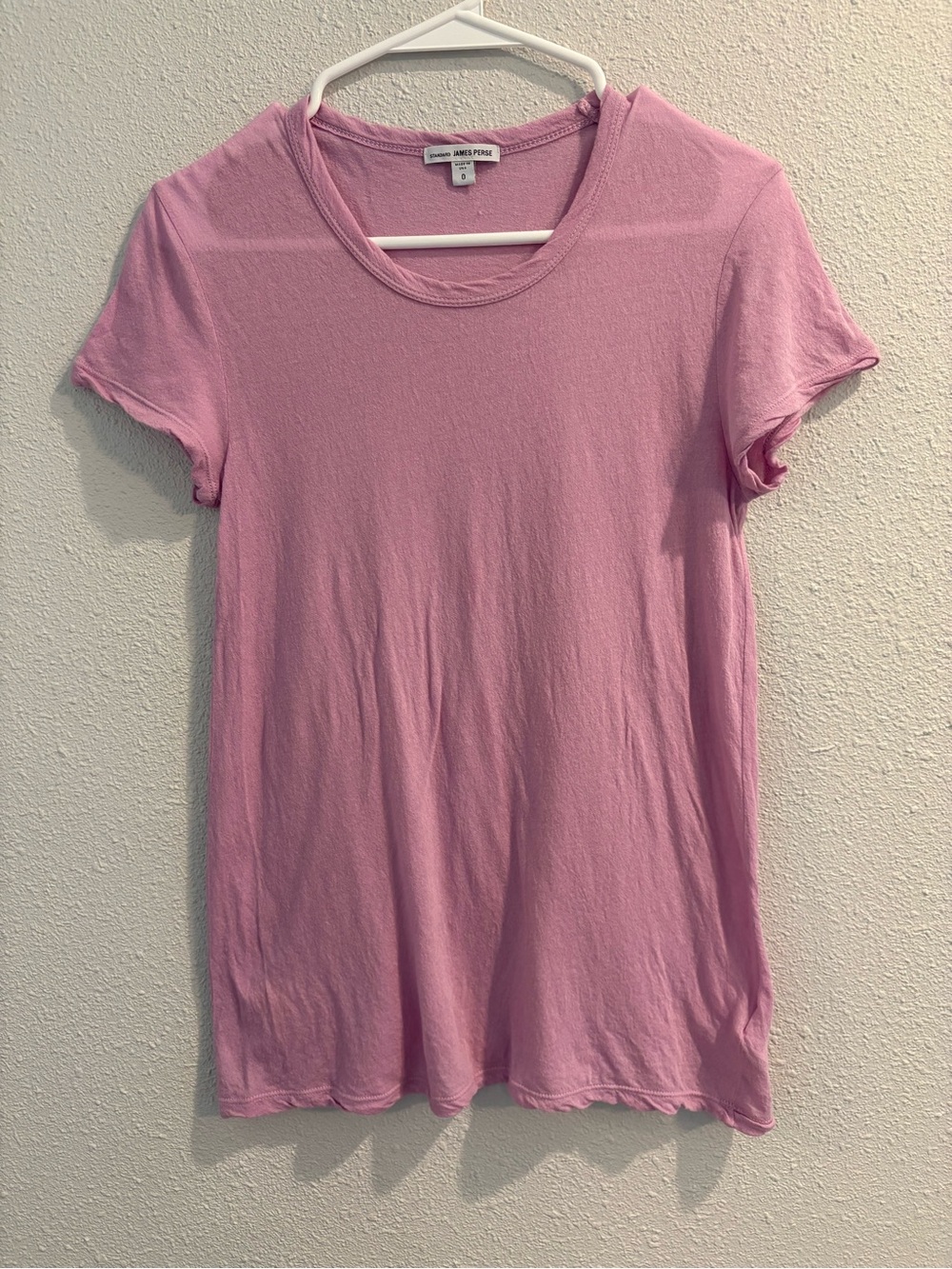 James Perse Pink Short Sleeve Crew Tee 100% cotton (size 0)